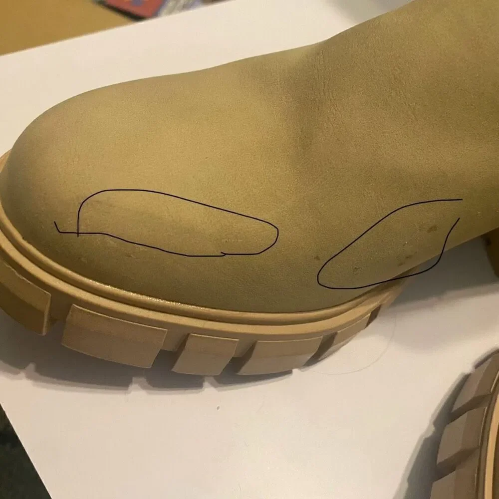 MADDEN‎ GIRL Holler Women’s Boots Size 8.5 Slip On Sock Top Beige/Light Tan